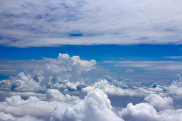 Fototapeta premium Dramatic cloudscape from the airplane's window