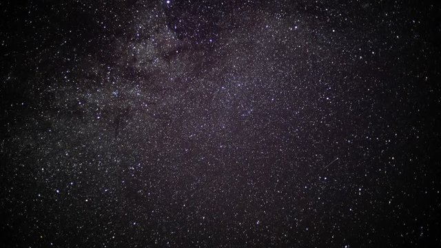 Star Galaxy Timelapse of the Perseid Meteor Shower in the Sky - Astronomy Nightlapse, Low Angle