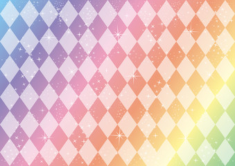 キラキラ　アーガイル　レインボーカラー