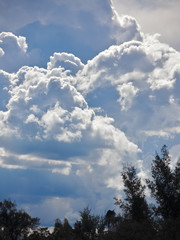 Clouds in blue sky, climate concept