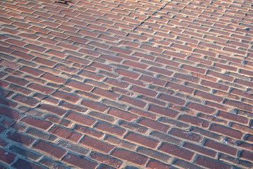 a red brick sidewalk