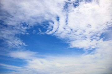 Fototapeta na wymiar Blue sky with white cloud gentle nature background