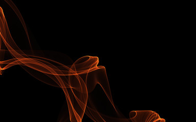 Dark abstract background with a glowing abstract waves