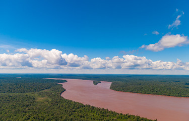 Panoramic river in the jungle