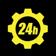 24 hours icon. 24 hours vector sign