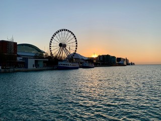 ferris wheel on boardwalk