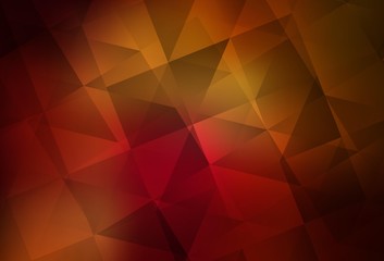 Fototapeta premium Dark Red, Yellow vector abstract polygonal pattern.