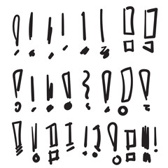 hand drawn doodle exclamation mark illustration icon