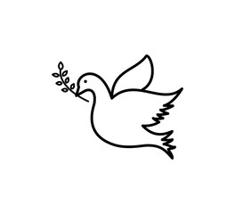 Dove icon vector logo design template