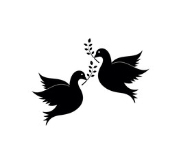 Dove icon vector logo design template