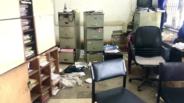Interior view of the dis organised office