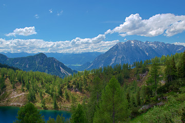 Naklejka na ściany i meble lake in the mountains, Tauplitzalm Austria