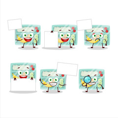 Lunch box cartoon character bring information board