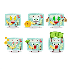 Lunch box cartoon character with cute emoticon bring money