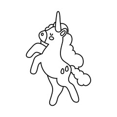 cute unicorn magical character line style icon