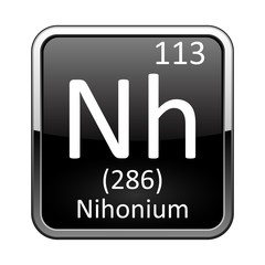 The periodic table element Nihonium. Vector illustration