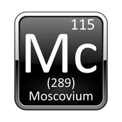 The periodic table element Moscovium. Vector illustration