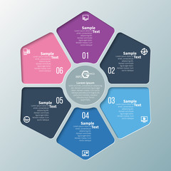 Abstract 3D Paper Infographics. Business template .Vector illustration