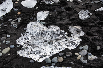 Iceland Diamond Beach with ice