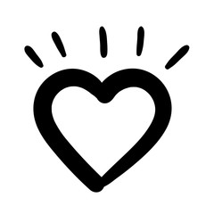 heart love with lines splash work art silhouette style