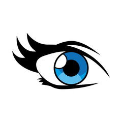 blue female eye vector design