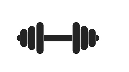Dumbbell with three weights on white background