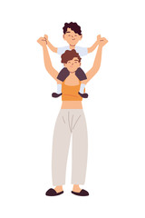 Mother with son cartoons vector design