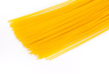 Spaghetti or capellini pasta isolated on white background