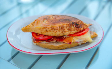 Famous and delicious Kumru sandwich (Turkish name is Kumru)