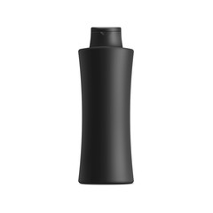 Mockup of black shampoo container or bottle 3d vector illustration isolated.