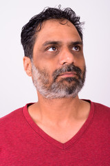 Fototapeta premium Portrait of mature handsome bearded Indian man