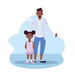 black father and daughter cartoons vector design
