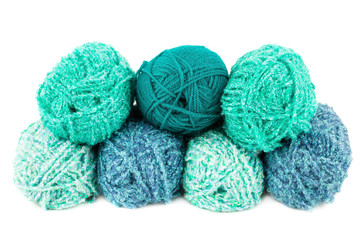 Stack of knitting yarn clews