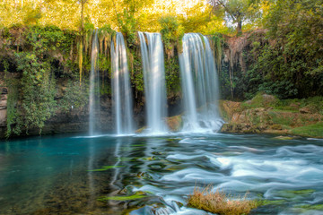 Fototapeta na wymiar Upper Duden waterfall and nature park in Antalya city, Turkey