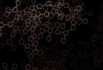 Dark Yellow vector template with artificial intelligence structure.