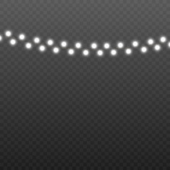 Lights garland a holiday illumination realistic vector illustration isolated.