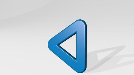 ARROW BUTTON LEFT 2 ALTERNATE 3D icon casting shadow - 3D illustration for background and design