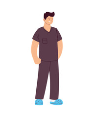 man doctor with uniform vector design