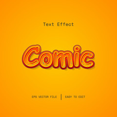 Text effect in gradient orange comic