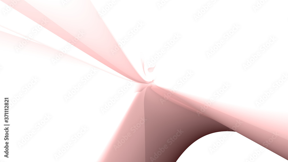 Poster 3d illustration of a bright shape of firebrick color on a white abstract light background as a curve
