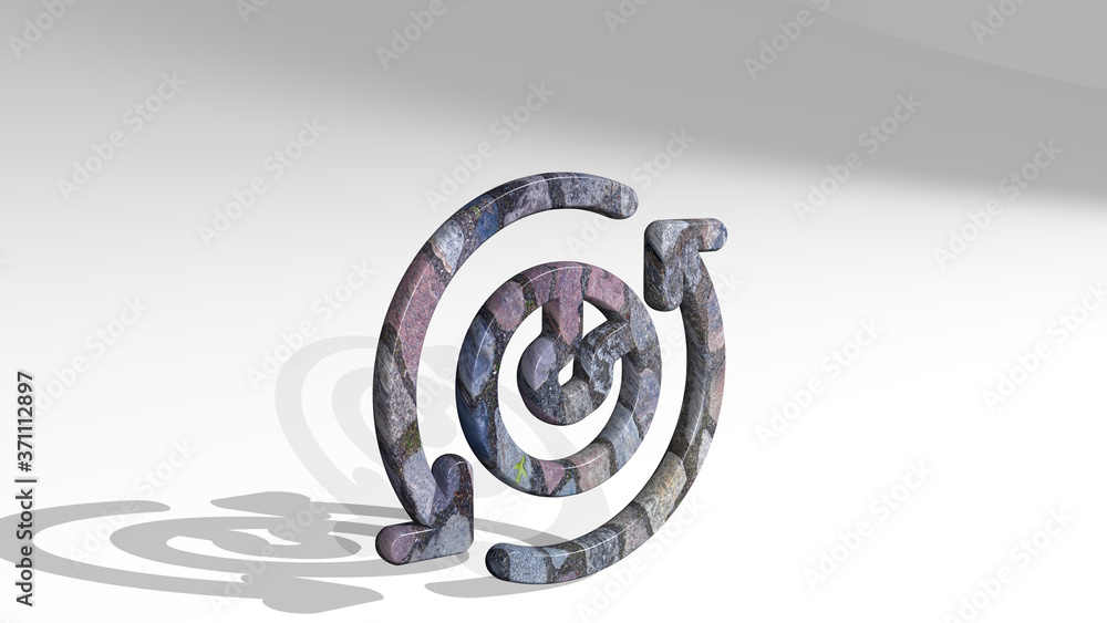 Poster network arrow sync 3d icon standing on the floor - 3d illustration for concept and background