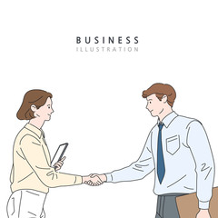 Business concept vector line illustration