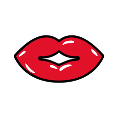 sexi female lips pop art flat style