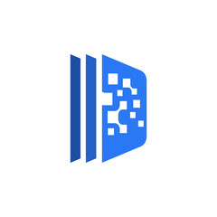 Data digital technology logo vector