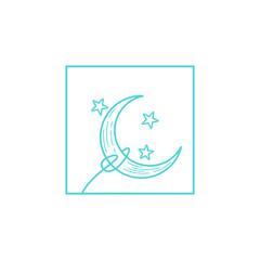 dream moon night logo vector