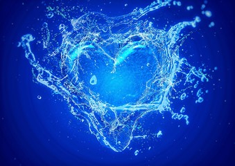 ハートの水しぶき