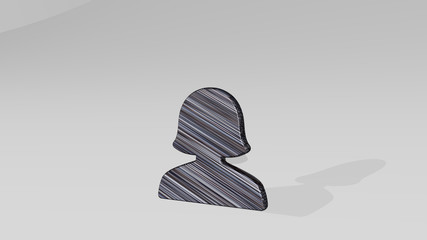 single woman actions 3D icon standing on the floor - 3D illustration for background and isolated