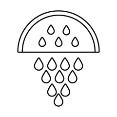 watermelon fruit with drops line style icon