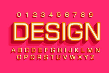 Fototapeta premium Modern 3D font and alphabet for poster, sticker vector