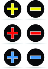 plus and minus icons set